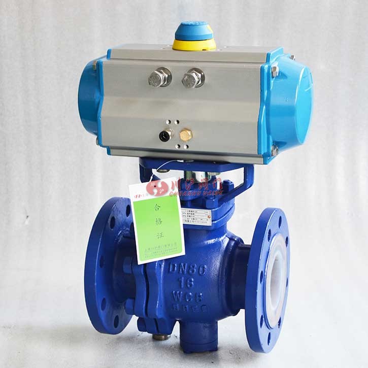 氣動V型襯氟球閥實(shí)物圖